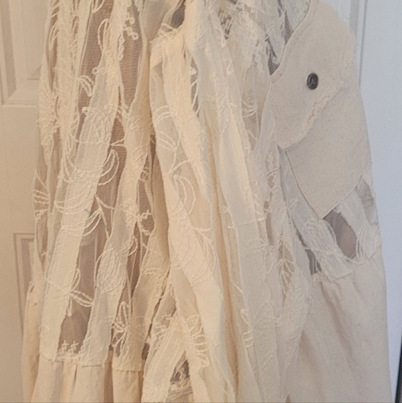 POL Sheer Lace & Twill Mixed Jacket/Top, NWT, Creamy Ivory - STUNNING STATEMENT! - Picture 11 of 13